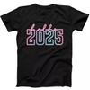 Neon New Year Hello 2025 Christmas Funny Gift Tee Black T Shirt 292