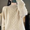Women's Cashmere Sweater Qinghe Cashmere 30% Cashmere 70% Wool Women's Autumn and Winter Cashmere Pullover Soft and Warm