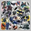 50-Piece Gothic Crow Cartoon Stickers: Dark Horror Halloween Design, Waterproof Décor for Journals & Phone Cases.