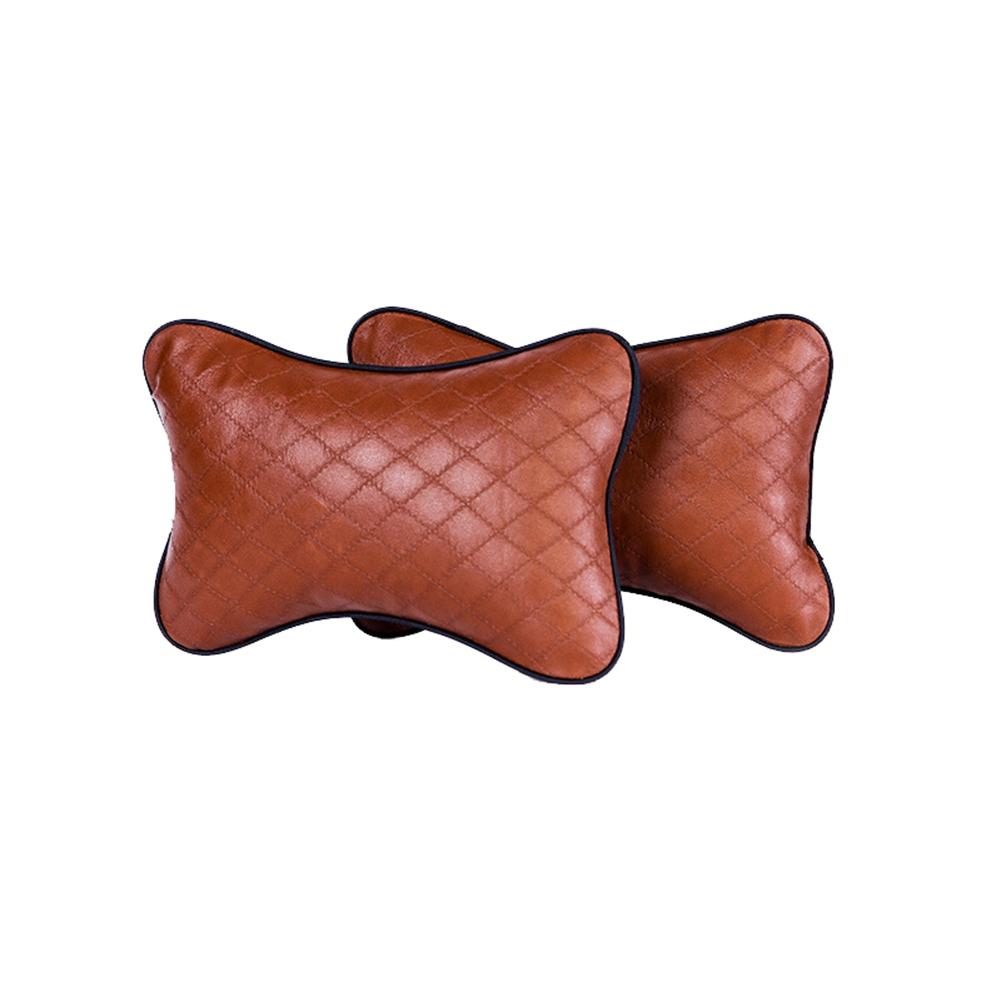 Car Home PU Solid Color Neck Pillow Breathable Rest Cushion Seat Headrest