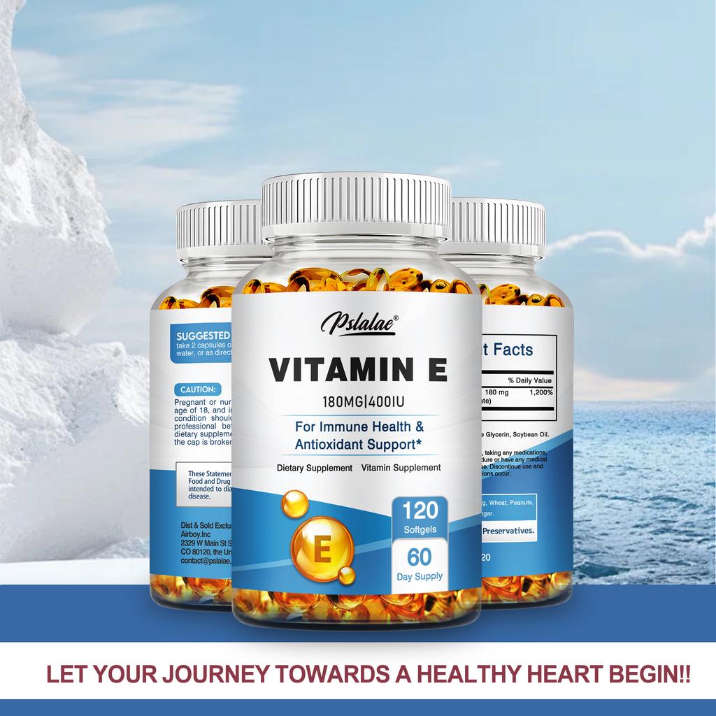 Pslalae Vitamin E Supplement 180 Mg, Supports Immune Health, Antioxidant Benefits, Suitable for Both Men and Women.
