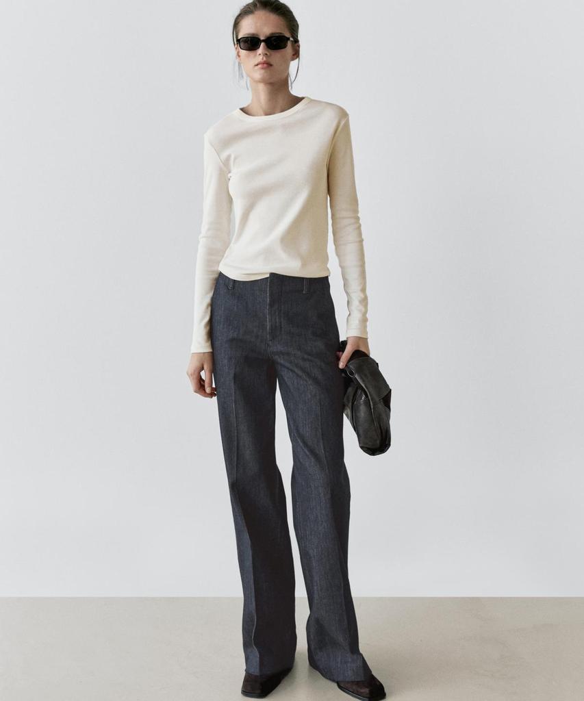 Masimodutti Mid-Rise Wide-Leg Jeans