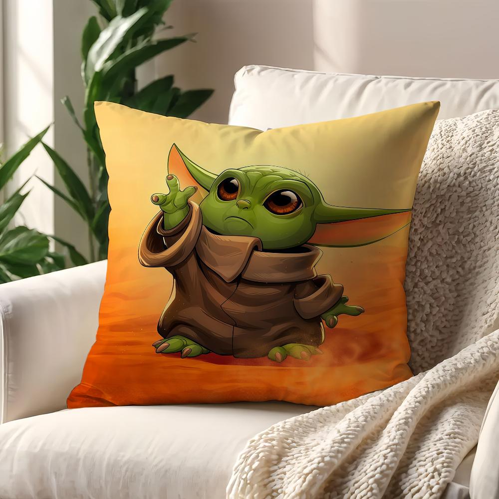 S-Star Wars-S G-Grogu Baby Yoda Kawaii cushion cover For Pillow Printing Sofa Decoration Home Car Room Office Nordic Simplicity