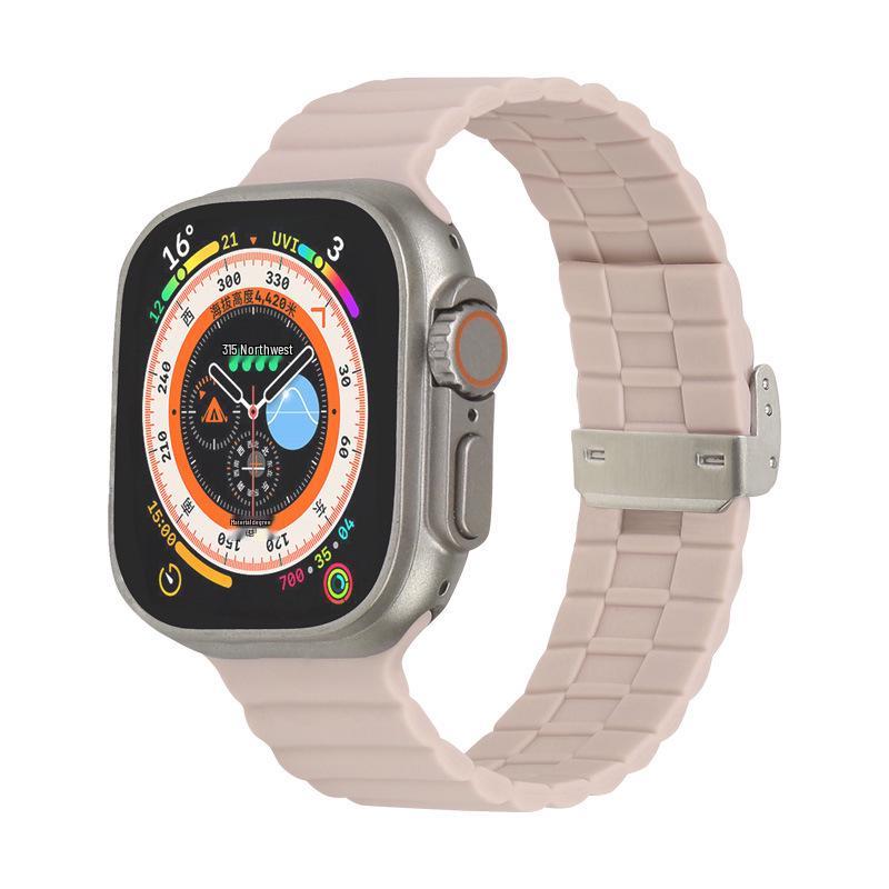 

Bamboo Silicone Wavy Buckle Watch Band for iWatch 1-8 Generations 42/44/45/46/49MM
