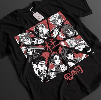Camiseta de Demon Slayer Camiseta de Tanjiro Camiseta de Zenitsu KNY Nezuko Inosuke Akaza Muzan