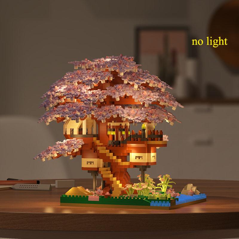 

Мини Набор Строительных Блоков Дерево Сакуры Сделай Сам Вишня Кирпичики Домик на Дереве Модель Украшение Романтический Подарок для Подруги