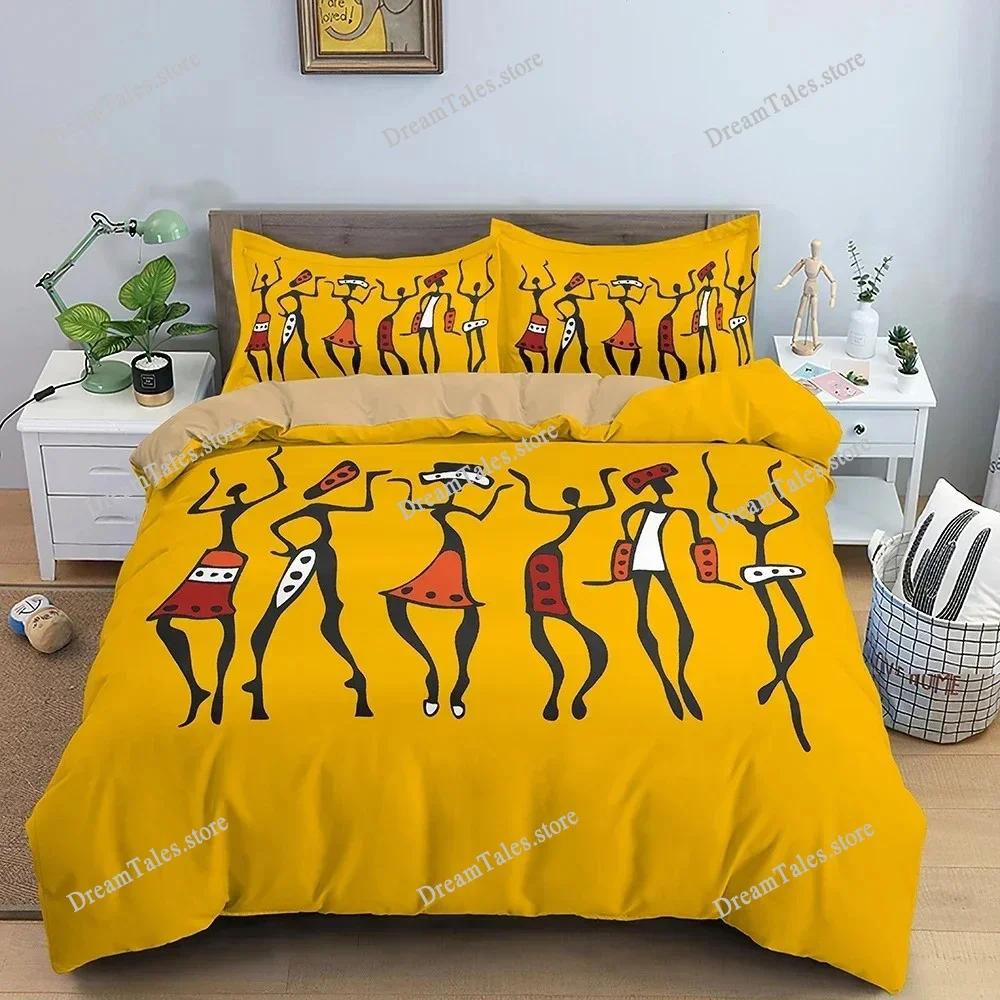Egyptian Print Duvet Cover Set,3D Ancient Egypt Tribe Decor Comforter Cover Set for Adult Women King Size Polyester Bedding Set7