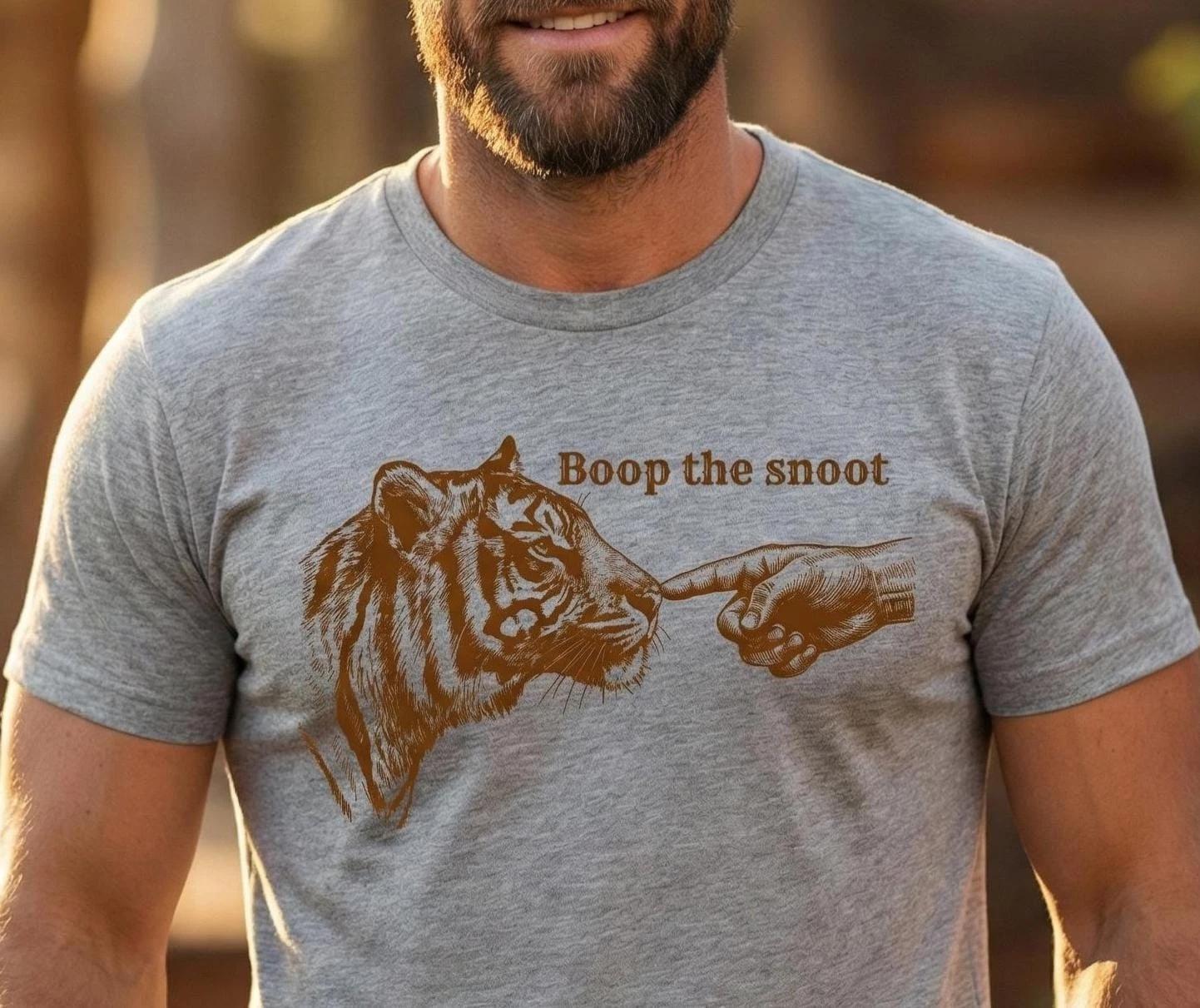 Boop the Snoot Tiger T-shirt • Funny Animal Lover Tee • Wildlife Humor T-T-shirt 3XL