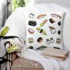Cute Sushi Characters Pattern Square Pillowcase Pillow Cover Cushion Zip Decorative Comfort Throw Pillow for Home Bedroom
