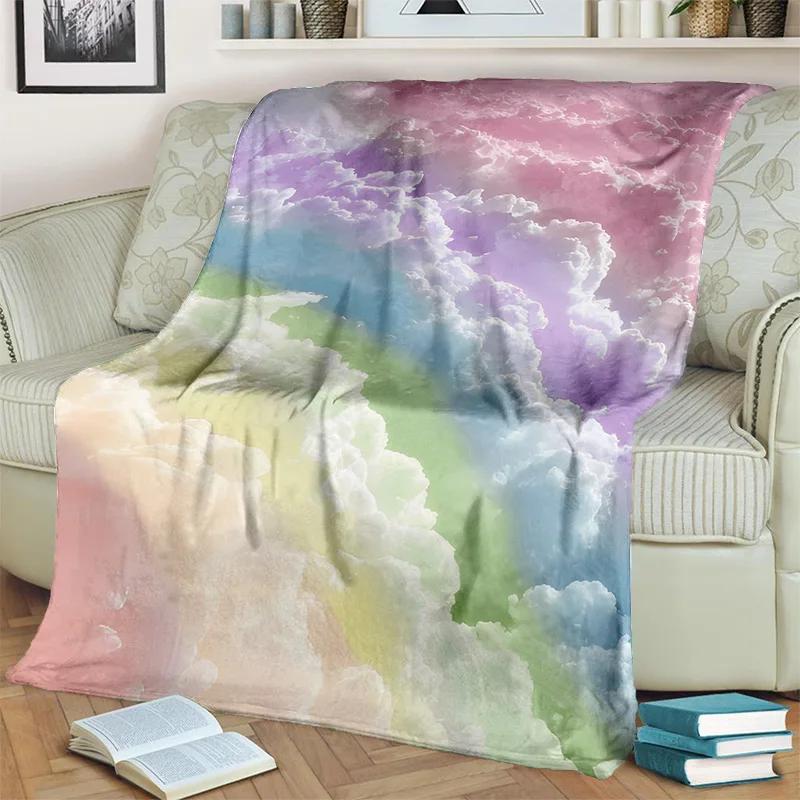 Coperta Cartone Animato 3D Colori Arcobaleno Illusione, Morbida Coperta da Divano per Casa Camera da Letto Letto Divano Picnic Viaggio Ufficio Coperta per Bambini