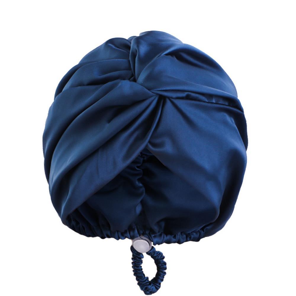 Silk Bonnet For Sleeping Women Satin Hair Bonnet Night Sleep Cap Scarf Wrap For Curly Hair With Tie Band Solid Silk Turban Hat