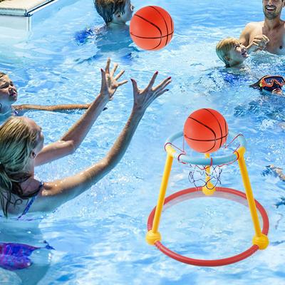 Yousheng Pool Basketball Hoop Set for Kids Adults 2-in-1 Floating Basketball Ring Toss Game Summer Pool Fun Games for Family Gatherings Indoor Outdoor