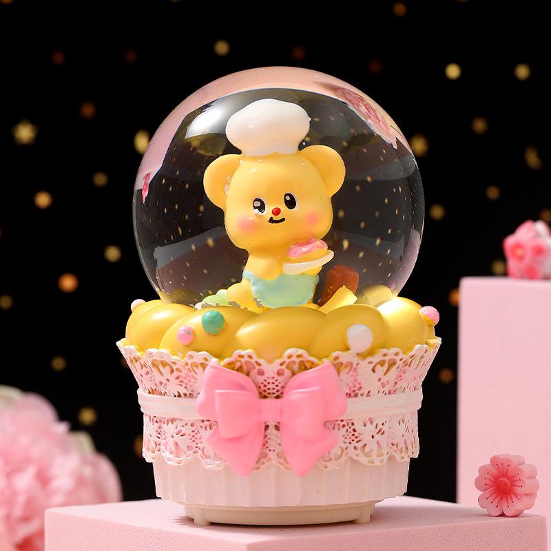 Christmas Fantasy Crystal Ball Music Box - Princess Ornament Gift for Girls' Birthdays