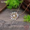 New Enamel Color Hollow Geometric Petal Pendant Women's Simple High-end Versatile Flower Necklace