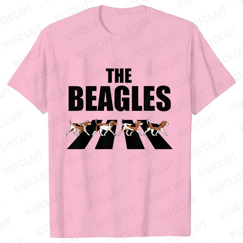 Das The Beagles Crazy Beagle Dog Musterdruck, Herren locker, lässig und vielseitig 100% Baumwolle hochwertiges Kurzarm-T-Shirt