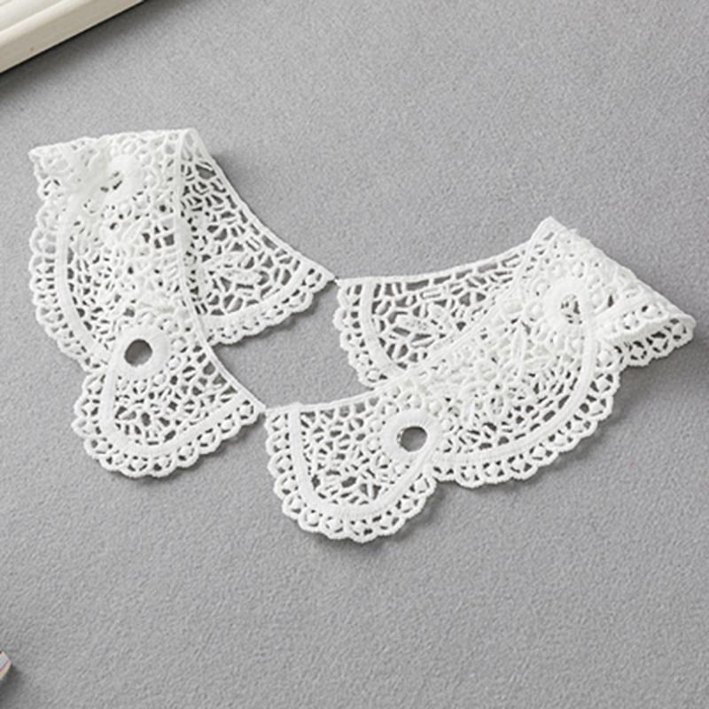 1 Pair Black White Lace Accessories Handmade DIY Fake Collar Water soluble Lace Decorative Patch Clothing Collar Patch