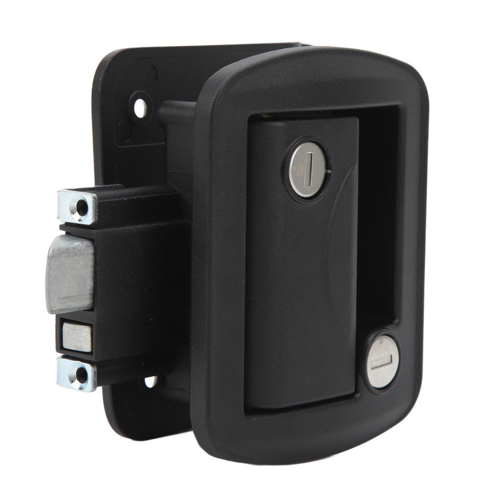 RV Door Lock IP67 Waterproof High Strength Black Paddle Entry Door Latch for Trailer Camper