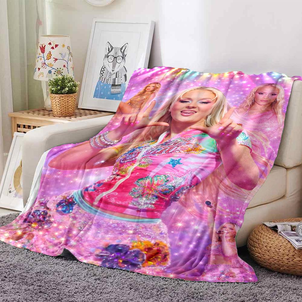 Zara Larsson Theme Printed Blanket - Perfect for Couch, Bed, Travel & Outdoor Use | Machine Washable, Cozy & Durable.