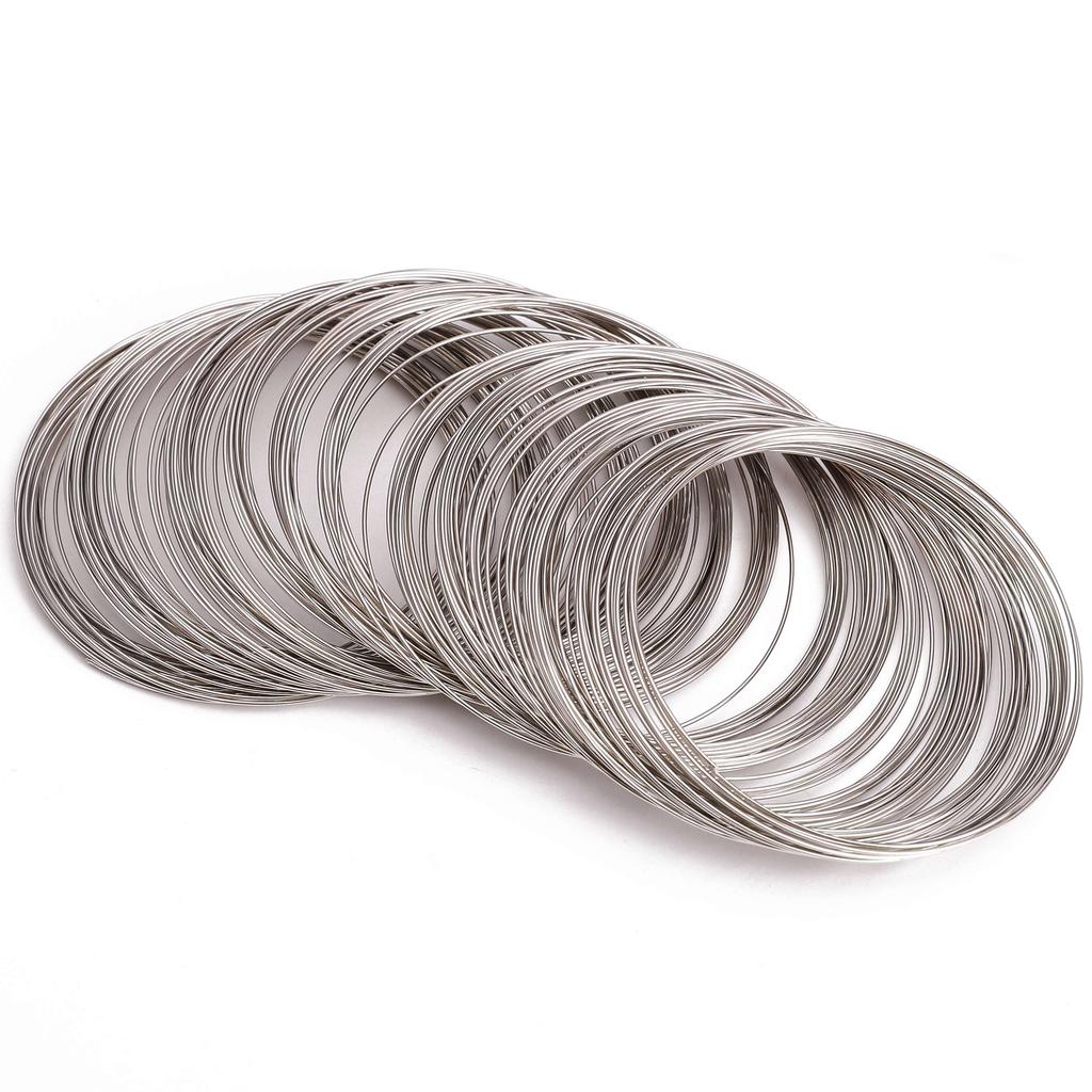 20-100 öglor 6 cm minnespärlståltråd pärltråd för gör-det-själv smyckestillbehör armbandstillverkning