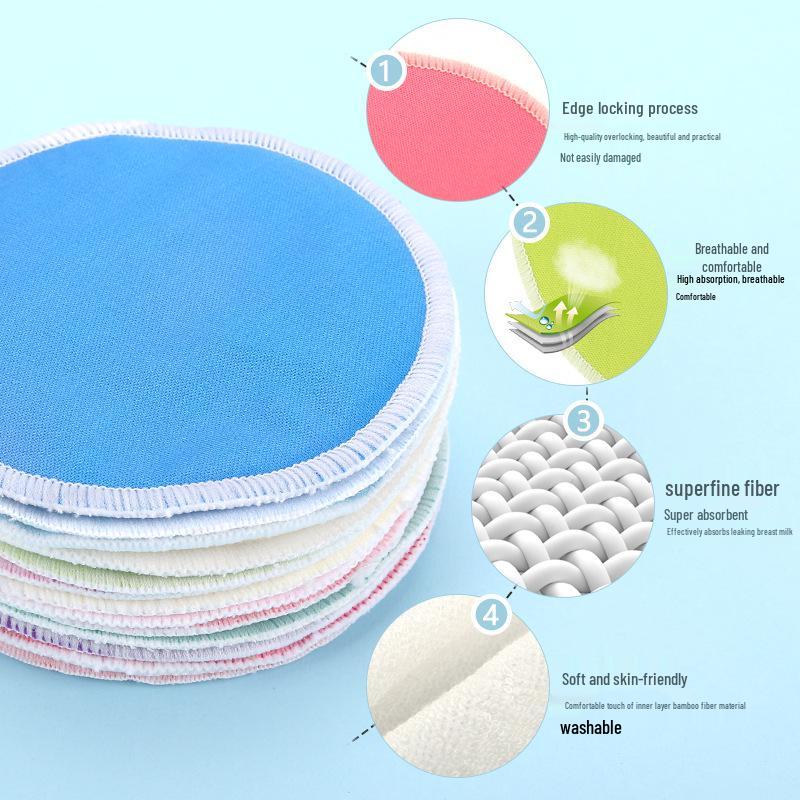 Three-Layer Bamboo Fiber Breast Pads: Waterproof, Skin-Friendly, Washable, Leak-Proof