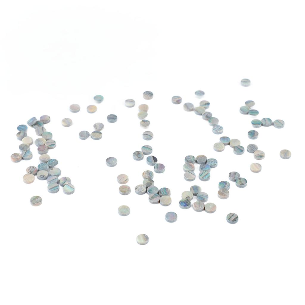 100Pcs Fretboard Dots Natural Abalone Shell Bright Color Round Guitar Inlay Dots for Ukulele Banjo