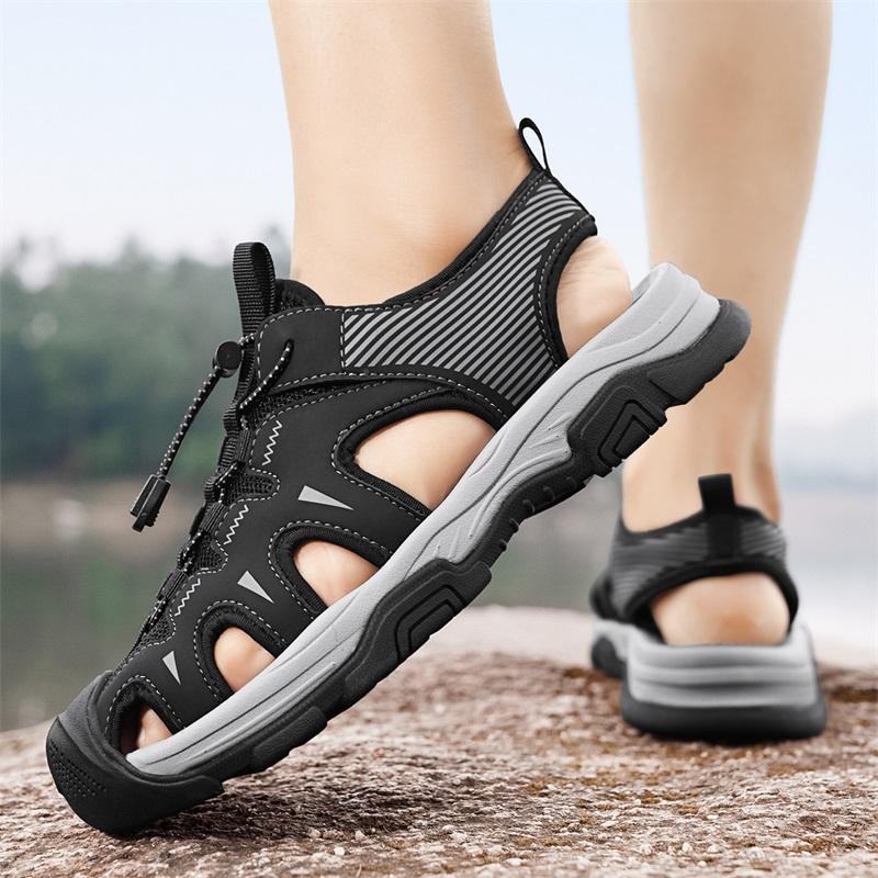 Summer Men Sandals Genuine Leather Mens Casual Shoes Outdoor Men Leather Sandals for Men Beach Shoes Roman mens Shoes