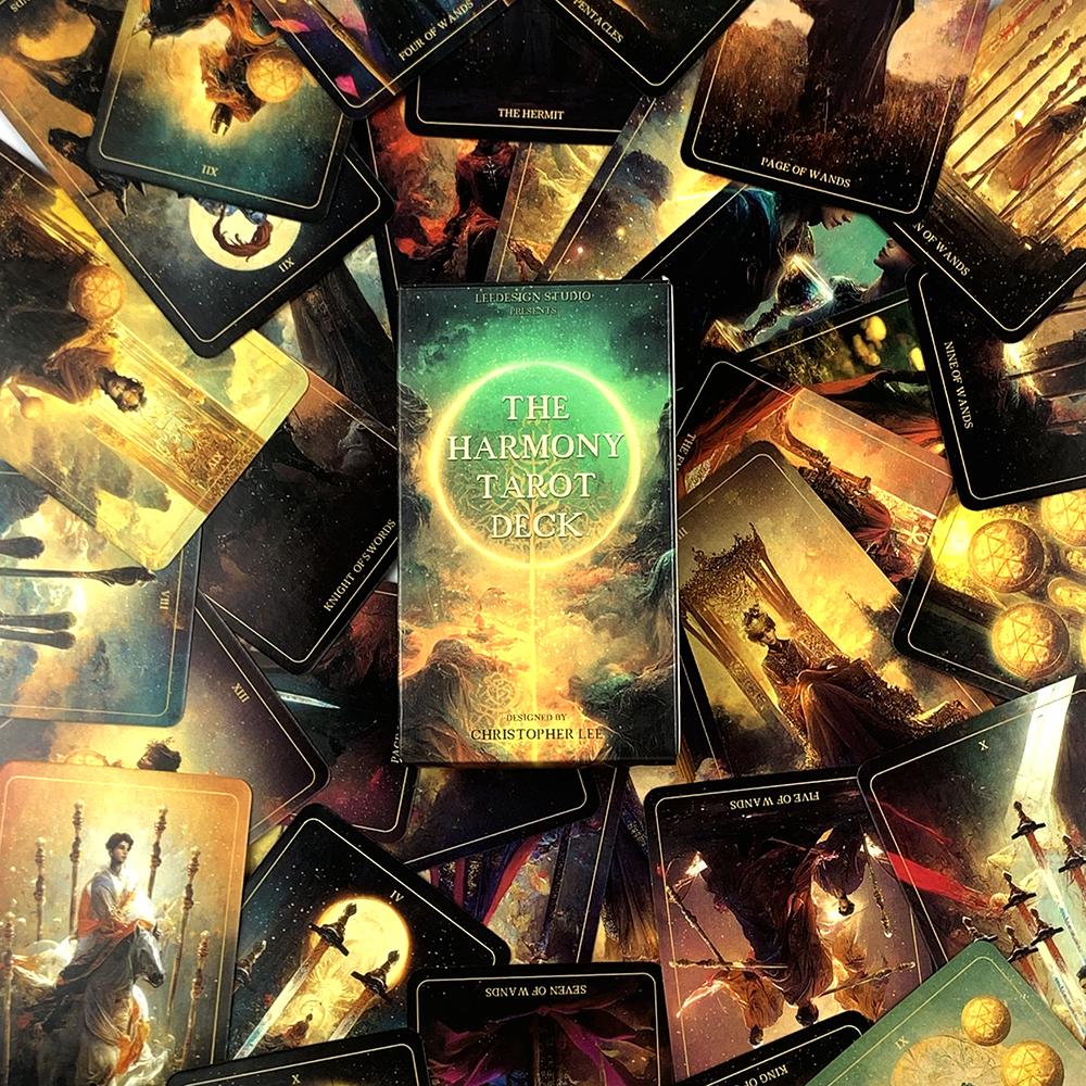 The Harmony Tarot Deck A 78PCS Cards Deck Fate Divination Table Games, Family Party Entertainment Game Tools