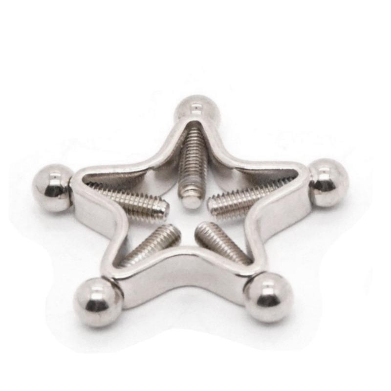 2Pcs Clamps Rings Clips Star Shape Body Jewelry for Women Men