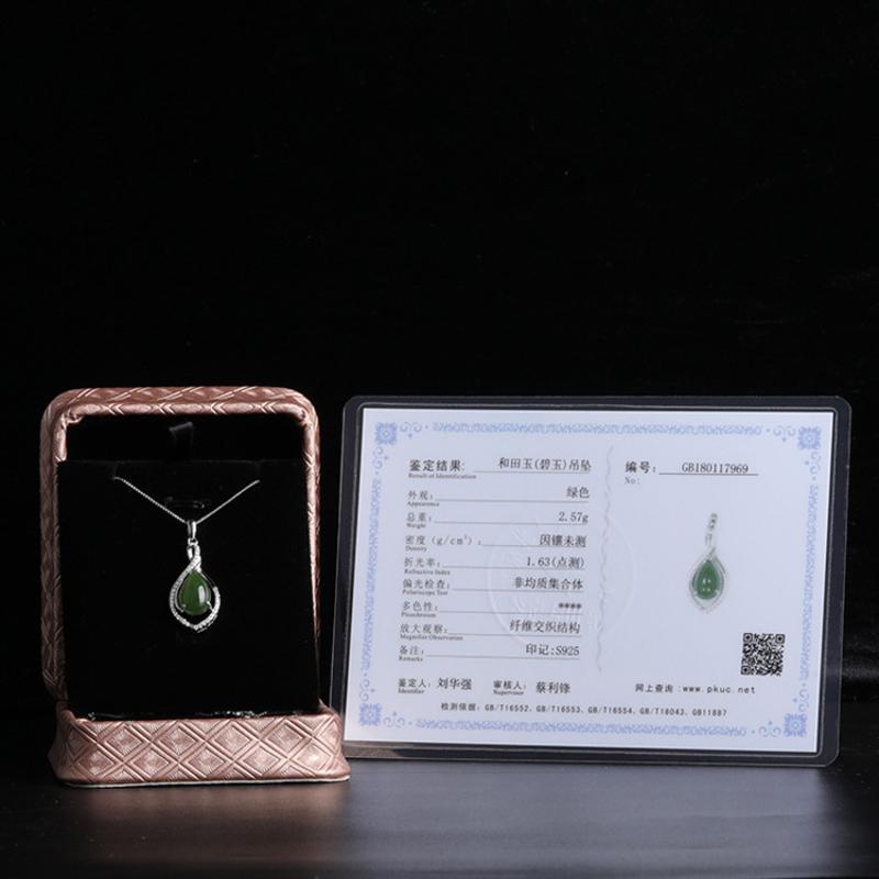 Tancise 925 Sterling Silver Colier Clasic Femei Jad Pandantiv Zircon Cadou de modă