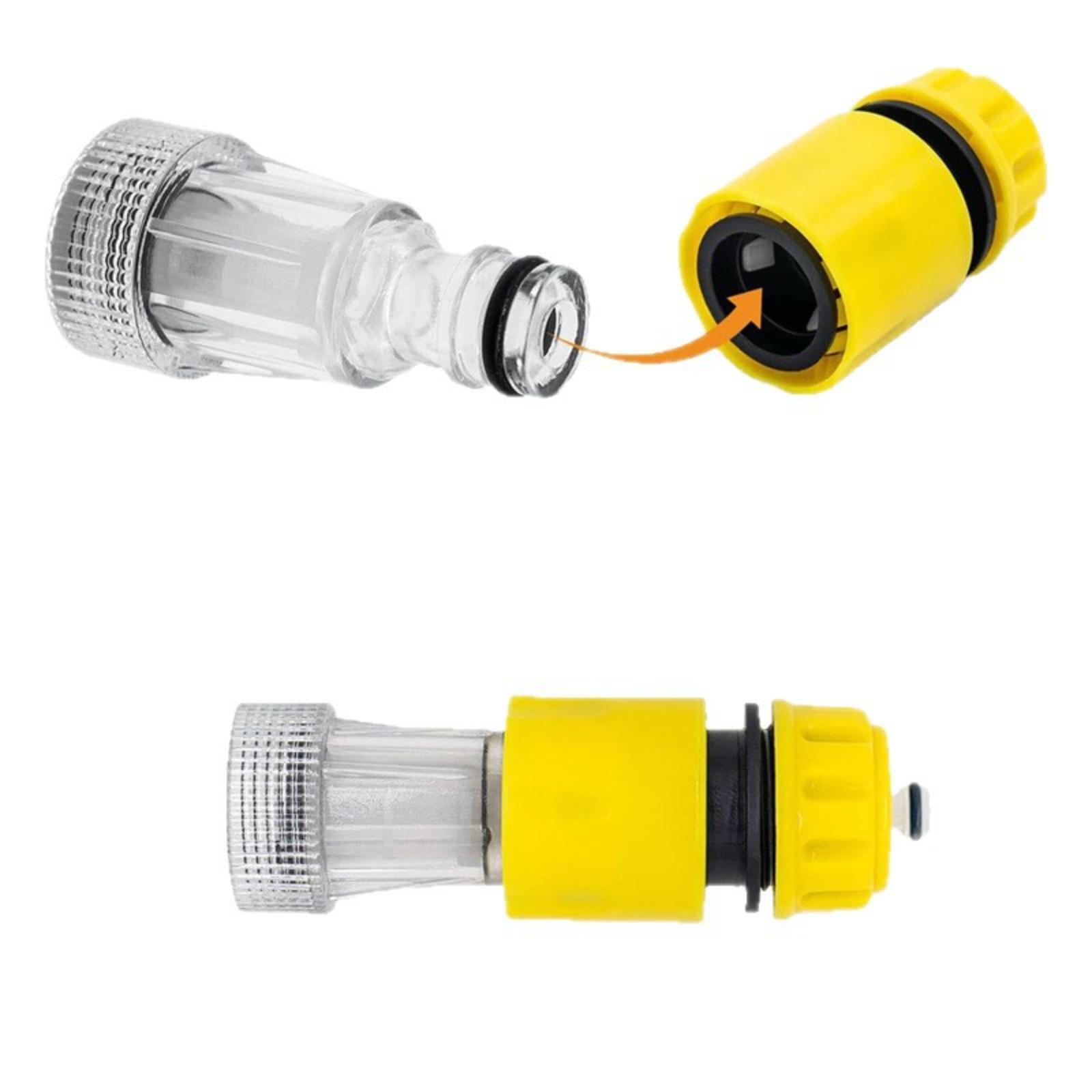 

High-pressure Washer Filter, Car Washer Transparent Water Inlet Connector With 1/2-inch Interface One Size