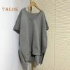 Women Sweater V-Neck Batwing Style Sleeveless Loose Fit Casual Top Solid Color High Low Hem Knit Autumn Winter Sweater Vest