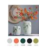 Round Chinese Ceramic Vase: Floral Art for Living Room & Hallway Decor, Ideal for Hydroponics & Silk Flowers