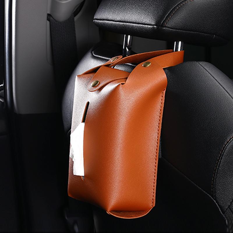 Tissue box hanging home paper holder kitchen room desktop bedroom car back seat paper towel case cover dispenser storage leather