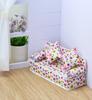 Doll Fabric Sofa with 2 Throw Pillows - Miniature Couch for Toy Furniture Accessories