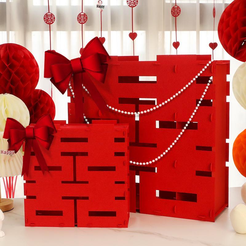 Double Happiness 3D Wedding Ornament & Sticker Set for Bedroom and Living Room Decor