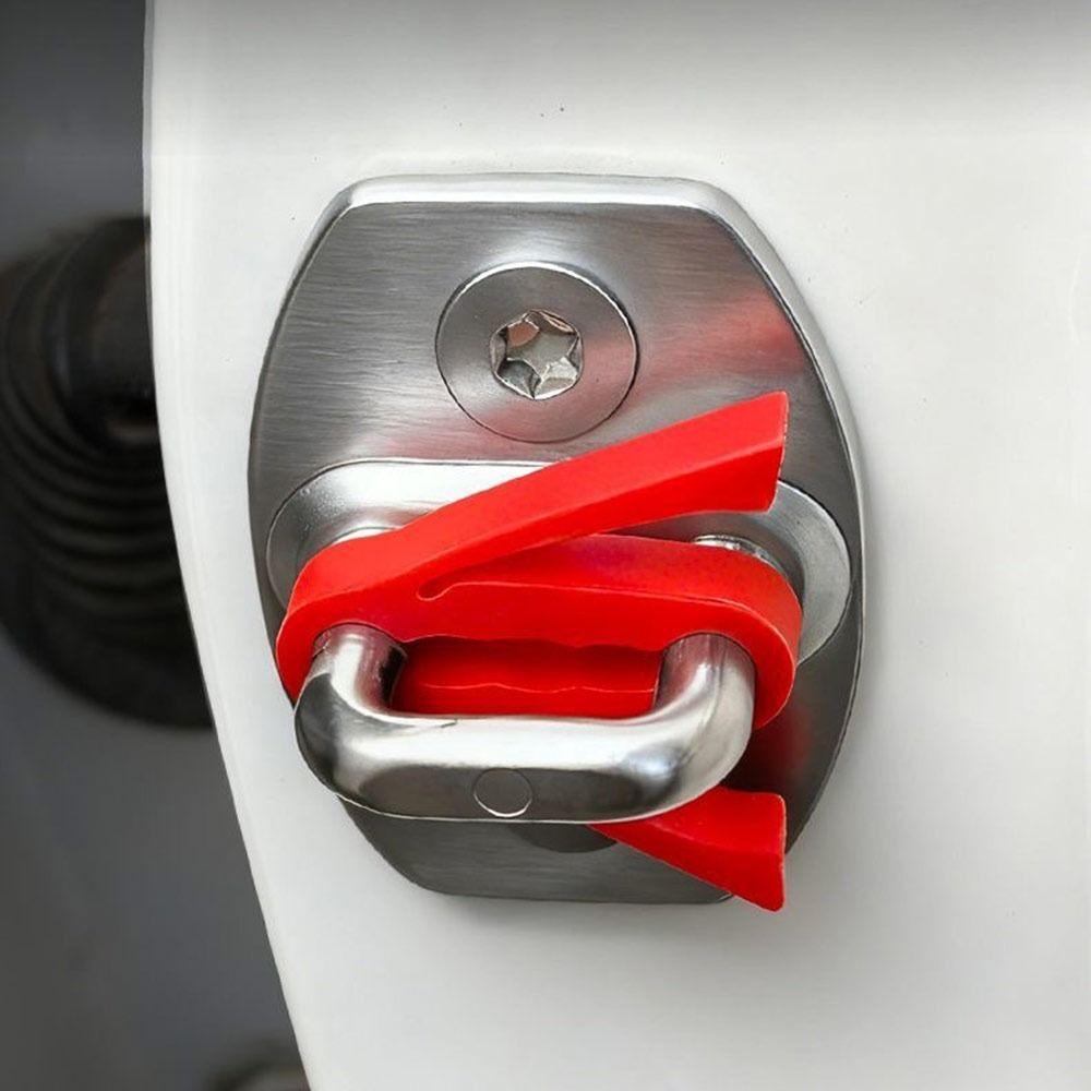 4Pcs Silicone Car Door Lock Sound Deadener Buffer Car Door Lock Protectors  Auto Accessories