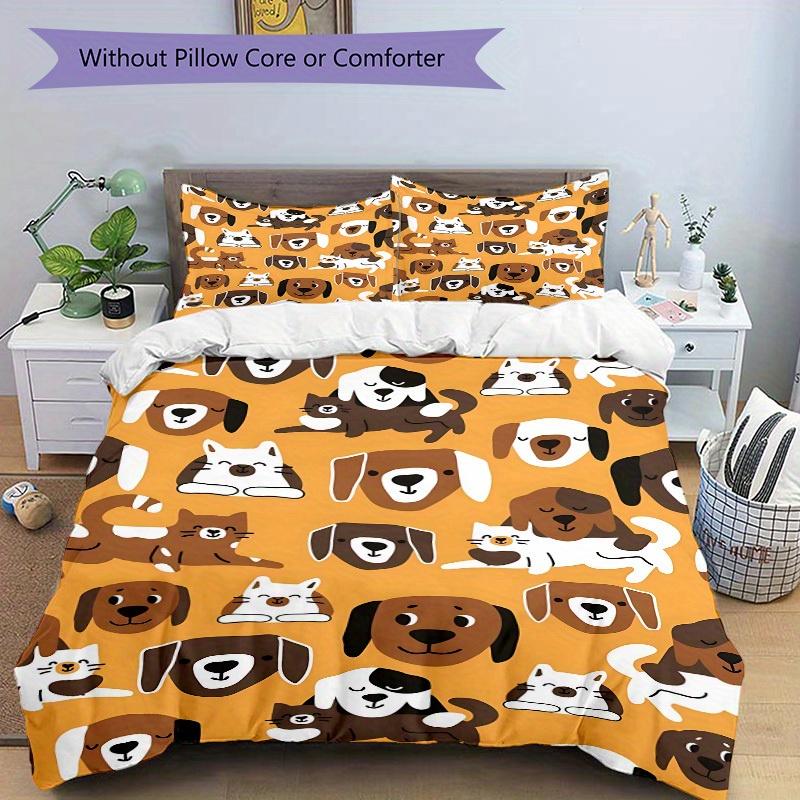 3pcs DogPrints Bedding Set, Breathable And Soft, Suitable for All Seasons Machine Washable, Suitable for Bedroom Decoration,yy250822150