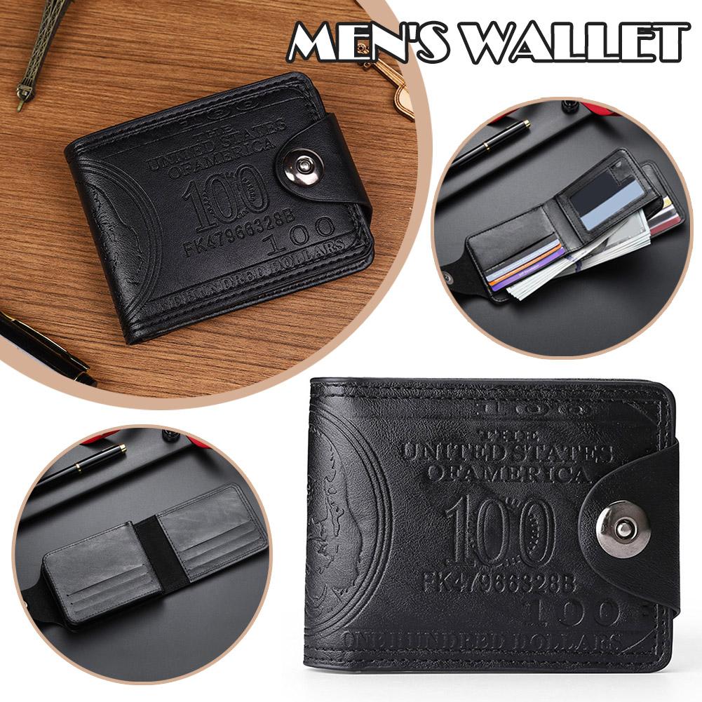 US Dollar Pattern Men's Wallet - Retro Multi-Card PU Wallet Compact Portable Design Multiple Slots for Cards Men's Wallet