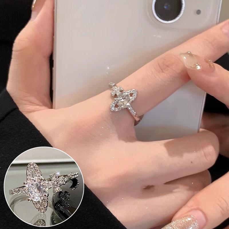 French Vintage Red Oval Women's 925 Silver-Plated Adjustable Ring - Korean Style Influencer Chic