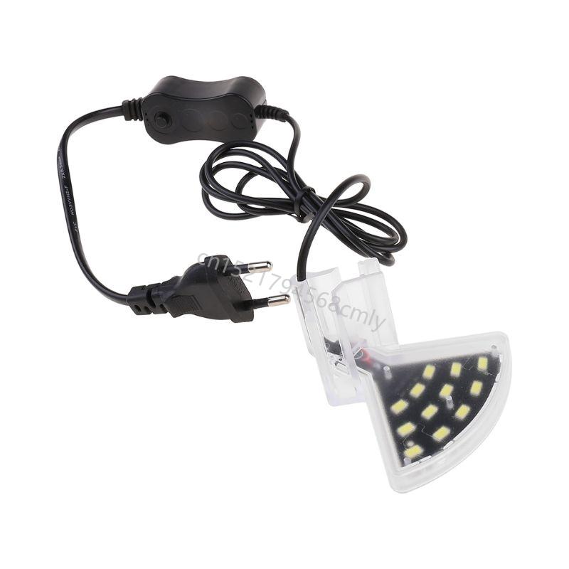 Aquarium Lights Small LED Clip Lamp for Fish Tanks with Separate Power 5W 12 Beads High Brightness White Lighting 6XDE