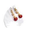2024 Double Happiness Pearl Earrings: Hanfu Wedding Accessories In Ancient Style with Spring Ear Clips