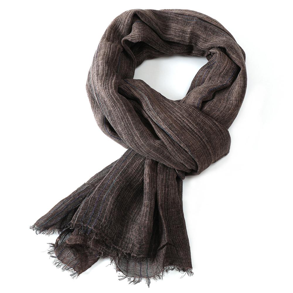 Бавовняні та лляні чоловічі шарфи в смужку Осінь Зима Чорний Темно-синій Теплий чоловічий шарф Чоловічі аксесуари З короткими китицями Bufanda Шаль