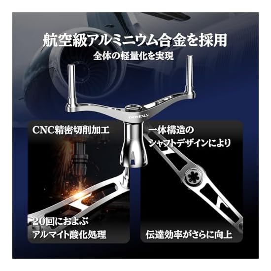 Gomexus CY98 Reel Handle for Shimano Spinning Reels, Double Handle for Stella, Nasci, Twin Power, Re