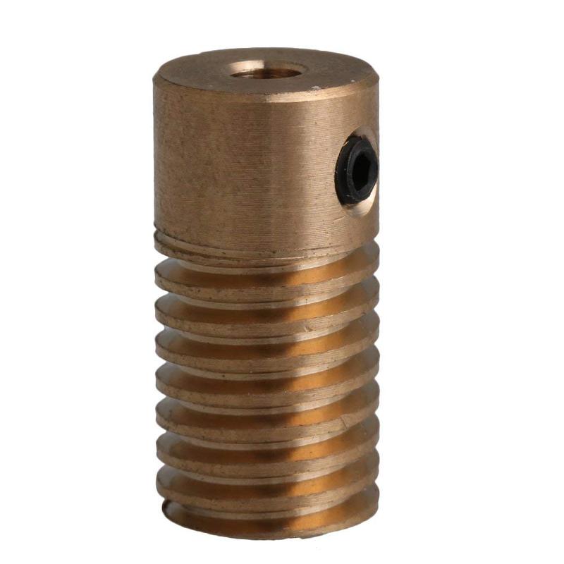 Yellow 0.5 Modulus 5MM Hole Diameter Brass Worm Gear Shaft for Drive Gear Box Worm Wheel(Inner Dia 3mm 4mm 5mm 6mm)) 4mm