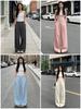 Women's Summer Yamo Wide-Leg White Pants: Casual, Loose-Fit, Milk Puff Texture