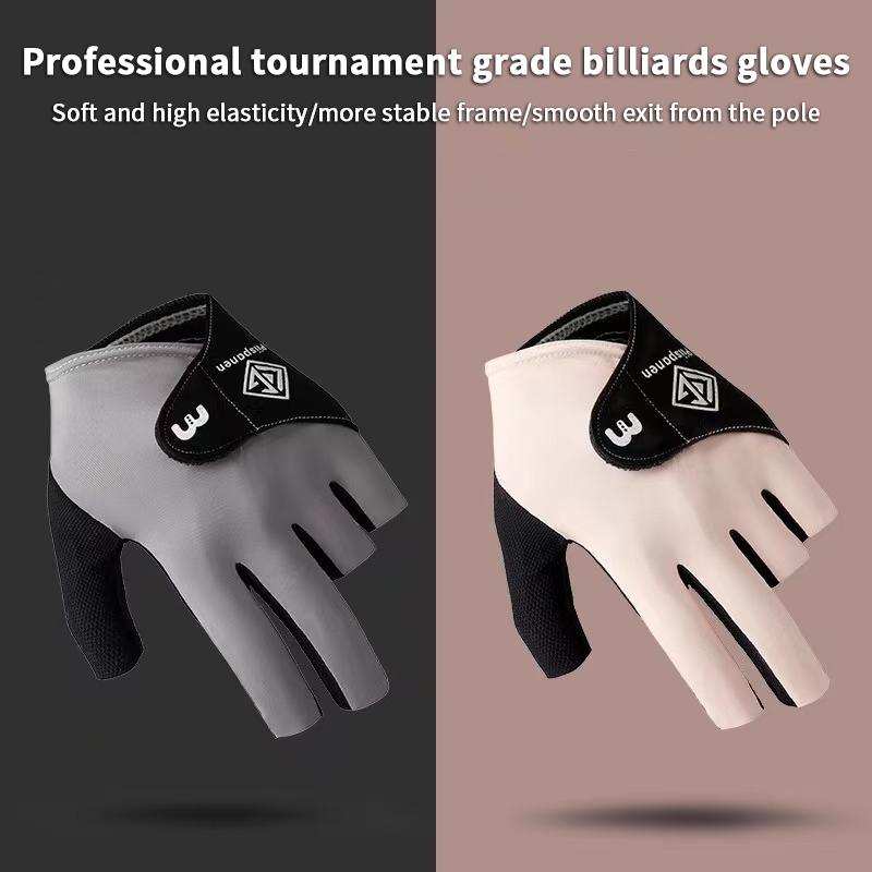 1Pc Man Billiards Gloves Pool Gloves 3 Fingers Show For Left Hand Anti-Slip Breathable Snooker Gloves Billiards Accessories