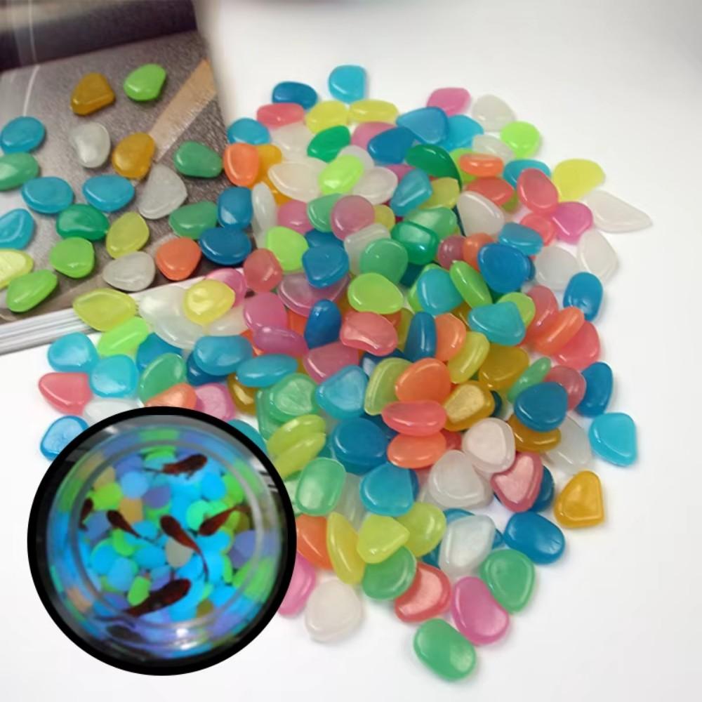 New Luminous Stones Glow in The Dark Pebbles Stones Fluorescent Rocks for Fish Tank Aquarium Aquatic Landscape Home Decor 1cm