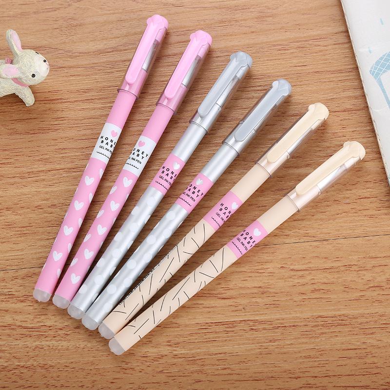 Kawaii 3Pcs/set Cute Erasable Pen Refill 0.38mm Blue/Black Magic Gel Pen for School Office Writing Supplies Student Kawaii Stationery