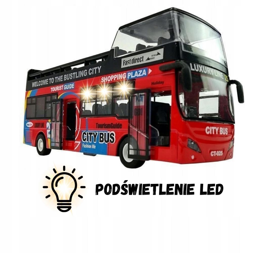 Megadidi Double Decker Bus Metal World Lights Sounds Bus Model