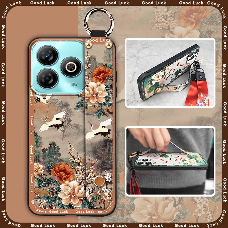 Odolné Vodotěsné Pouzdro na Telefon Pro ZTE Blade A75 4G/Z2359 Kroužek Ochranný Čínský styl Pro Maminku Stojánek Nárazuvzdorné